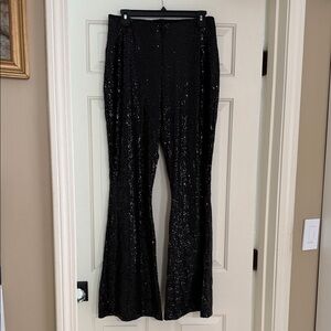 Blackmilk Shimmering Black Flare Pants